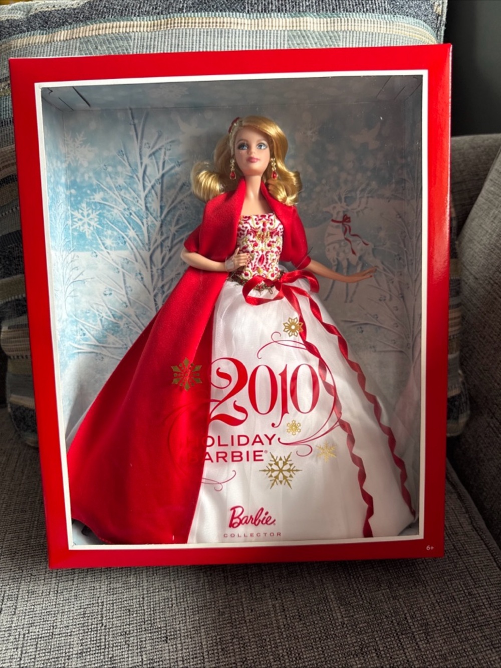 2010 Holiday Barbie in Red and White Gown. NIB - Picture 2 of 9